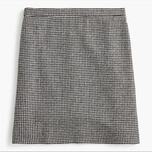 NWT JCrew Wool Mini Houndstooth Skirt Sz 0